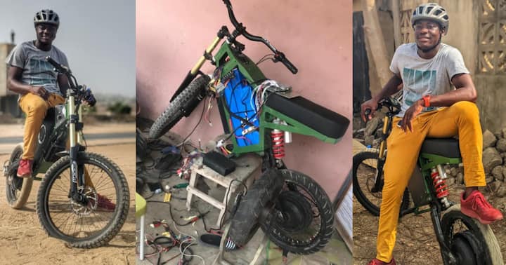 Ghanaian innovator using dead laptop batteries to build electric bikes